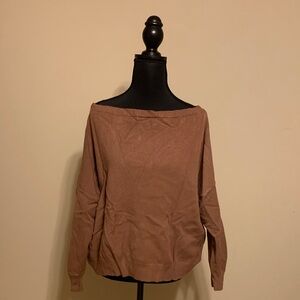 SHEIN Brown Off-the-Shoulder Sweater